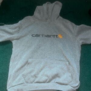 Carhartt hoodie some damage on the words but otherwise in good shape!